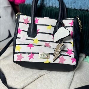 Trendy Black and Pink Star Women's Clutch